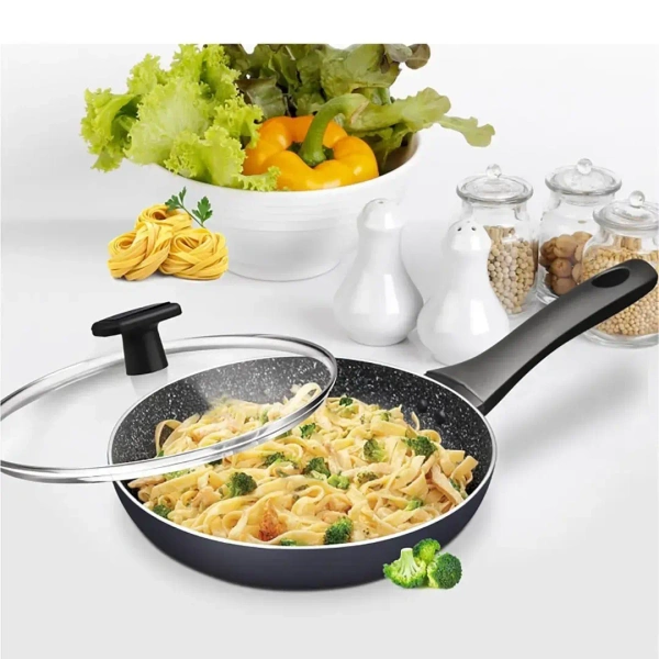 MILTON Milton Pro Cook Granito Fry Pan With Glass Lid Size 28 Cm - Base Variant