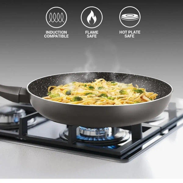 MILTON Milton Pro Cook Granito Fry Pan With Glass Lid Size 26 Cm - Base Variant