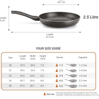 MILTON Milton Pro Cook Granito Fry Pan With Glass Lid Size 28 Cm - Base Variant