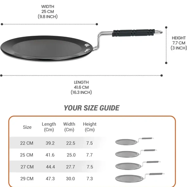 MILTON Milton Pro cook Granito Induction Hard Anodized Roti Tawa 25 cm - Base Variant