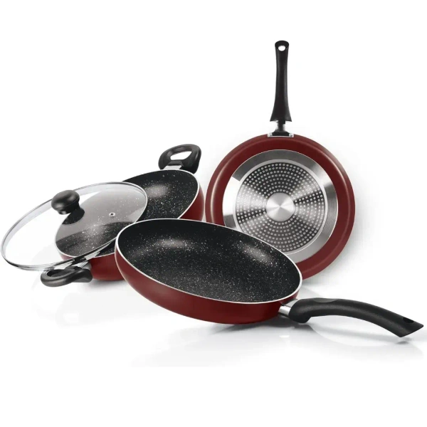 MILTON Milton Pro Cook Granito Non Stick Set of 3 With Glass Lid - Base Variant