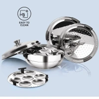MILTON Milton Pro Cook Stainless Steel Multi Kadhai With Lid - Base Variant