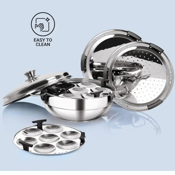 MILTON Milton Pro Cook Stainless Steel Multi Kadhai With Lid - Base Variant