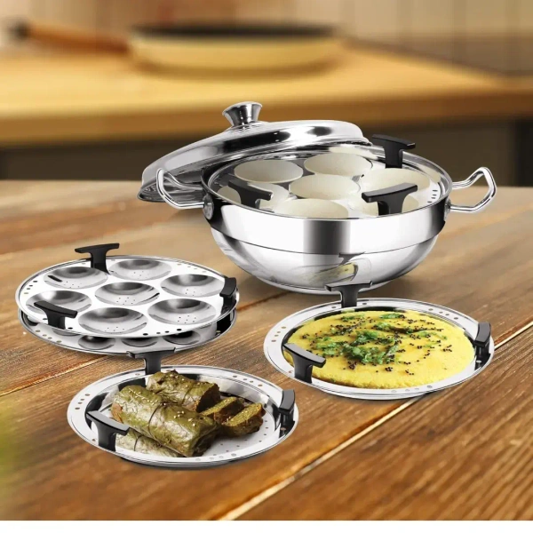 MILTON Milton Pro Cook Stainless Steel Multi Kadhai With Lid - Base Variant