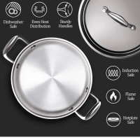 MILTON Milton Pro Cook Tri Ply Stainless Steel Casserole With Lid Size 22 - Base Variant