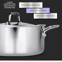 MILTON Milton Pro Cook Tri Ply Stainless Steel Casserole With Lid Size 28 Cm - Base Variant