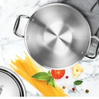 MILTON Pro cook Triply Deep Kadhai with Stainless Steel Lid 26 Cm - Base Variant