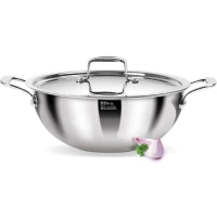 MILTON Pro cook Triply Deep Kadhai with Stainless Steel Lid 28 Cm - Base Variant