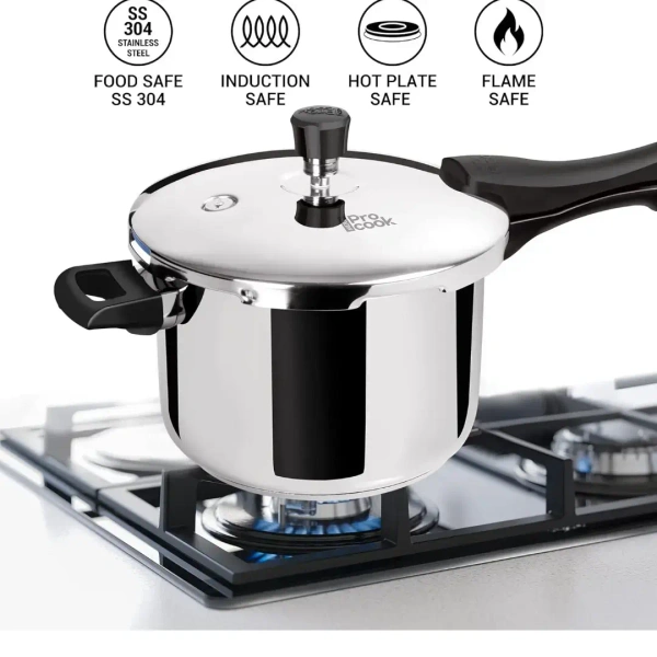 MILTON Milton Pro Cook Triply Stainless Steel Pressure Cooker Outer Lid  5 Ltr - Base Variant