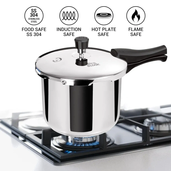 MILTON Milton Pro Cook Triply Stainless Steel Pressure Cooker Outer Lid  3 Ltr - Base Variant