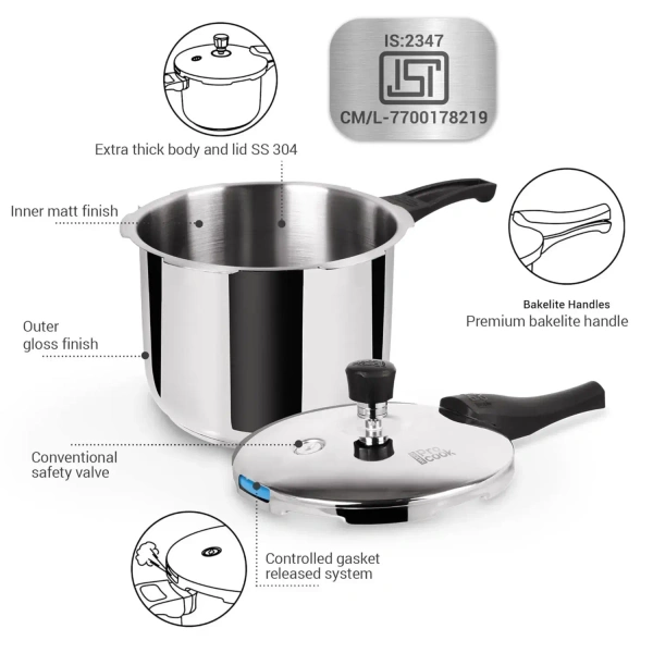 MILTON Milton Pro Cook Triply Stainless Steel Pressure Cooker Outer Lid  3 Ltr - Base Variant