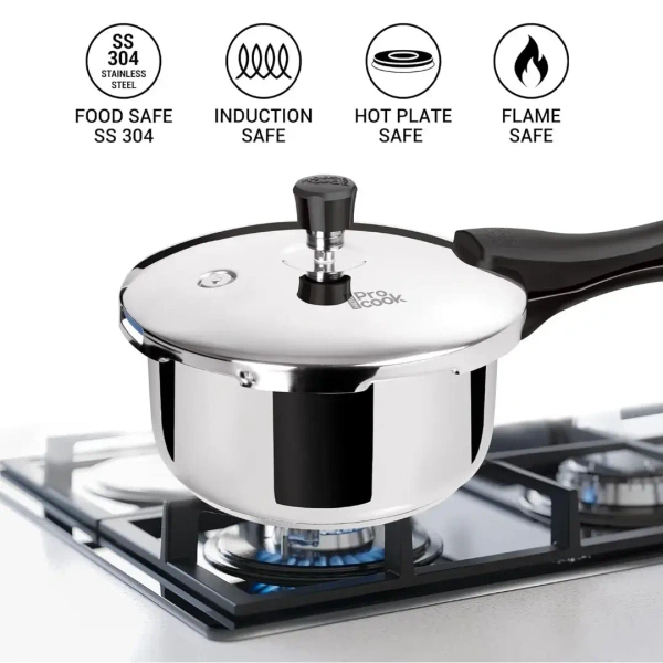 MILTON Milton Pro Cook Triply Stainless Steel Pressure Cooker Outer Lid  2 Ltr - Base Variant