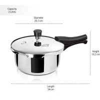 MILTON Milton Pro Cook Triply Stainless Steel Pressure Cooker Outer Lid  2 Ltr - Base Variant