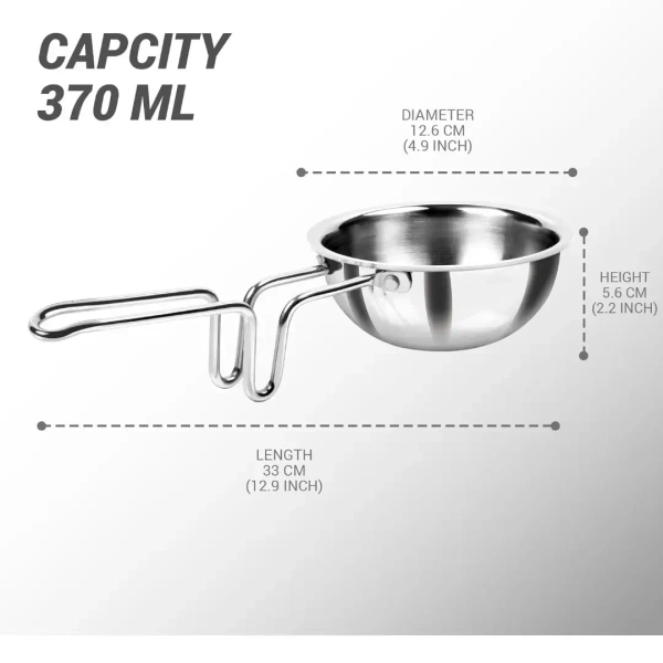 MILTON Pro cook Triply Stainless Steel Tadka Pan 12 cm - Base Variant