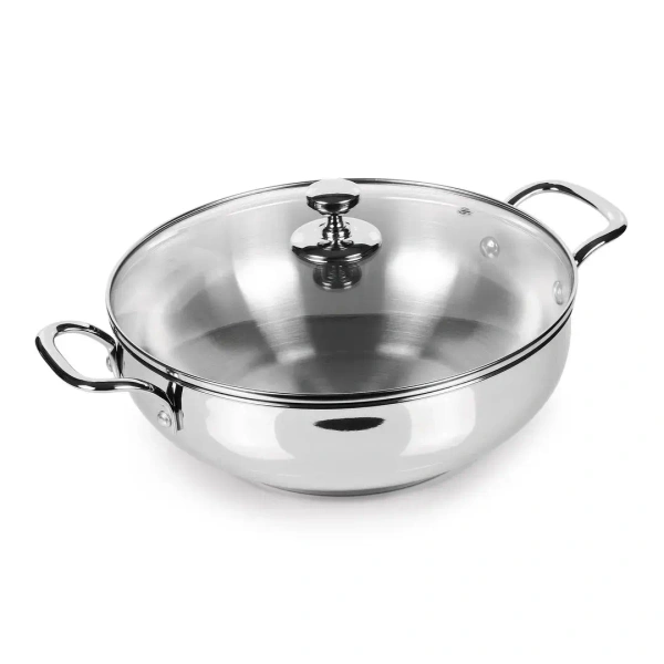 MILTON Milton Sandwich Bottom Stainless Steel Kadhai With Glass Lid - Base Variant