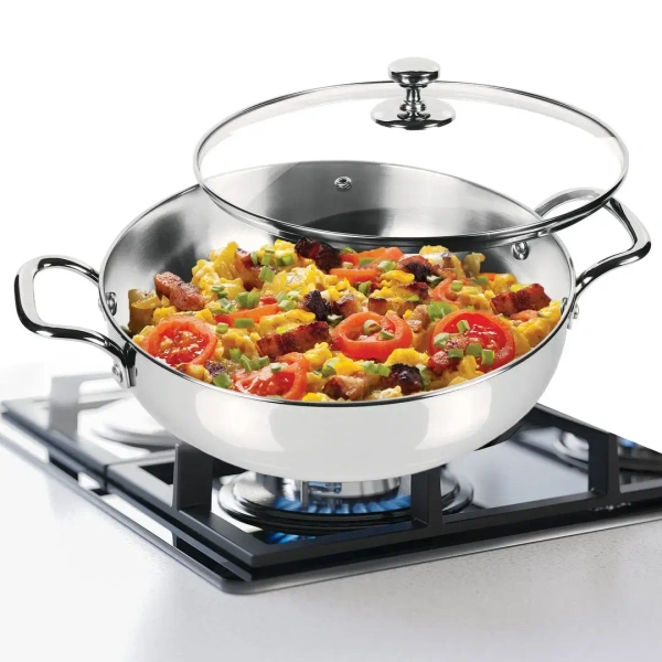 MILTON Milton Sandwich Bottom Stainless Steel Kadhai With Glass Lid - Base Variant