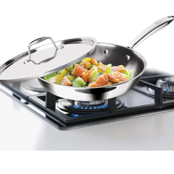 MILTON Milton Tri Ply Stainless Steel Fry Pan With S S Lid 20 Cm - Base Variant
