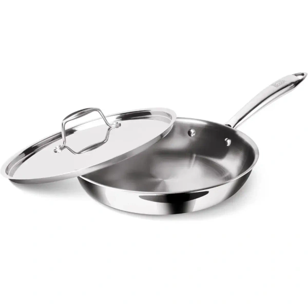 MILTON Milton Tri Ply Stainless Steel Fry Pan With S S Lid 20 Cm - Base Variant