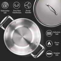 MILTON Milton Triply Stainless Steel Kadhai With Lid 24 cm - Base Variant