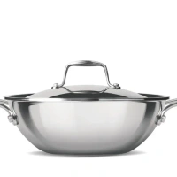 MILTON Milton Triply Stainless Steel Kadhai With Lid 24 cm - Base Variant