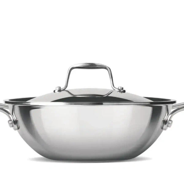 MILTON Milton Triply Stainless Steel Kadhai With Lid 24 cm - Base Variant