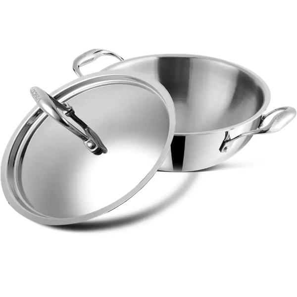 MILTON Milton Triply Stainless Steel Kadhai With Lid 32 Cm - Base Variant