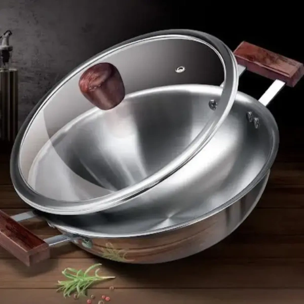 MILTON Milton Triply Wooden Handle Kadhai With Glass Lid - Base Variant