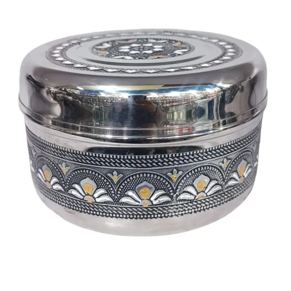 MIRROR Mirror Stainless Steel Antique Dabba - Base Variant