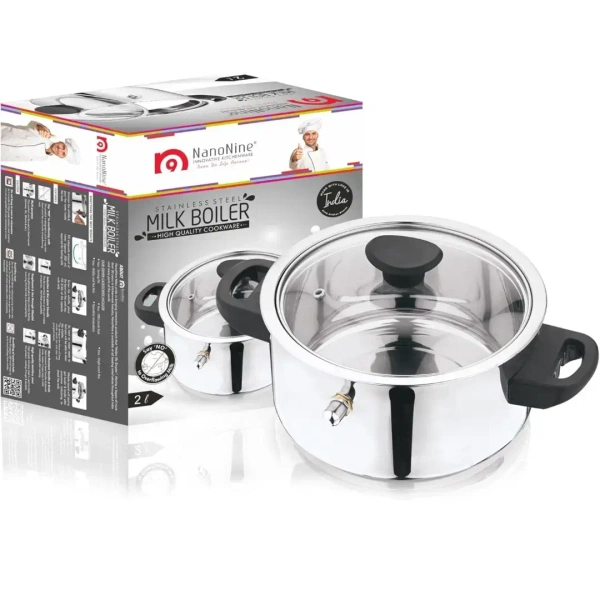 NanoNine Stainlesss Steel Double Wall Milk Boiler - Base Variant