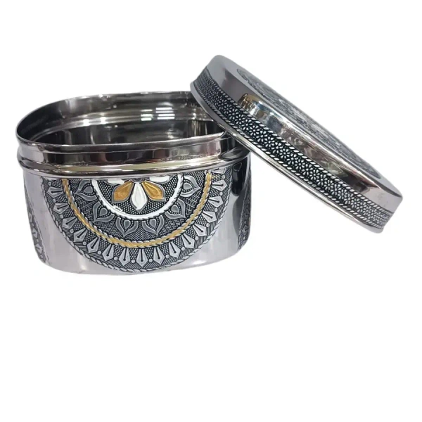 Stainless Steel Antique Square Dabba - Base Variant