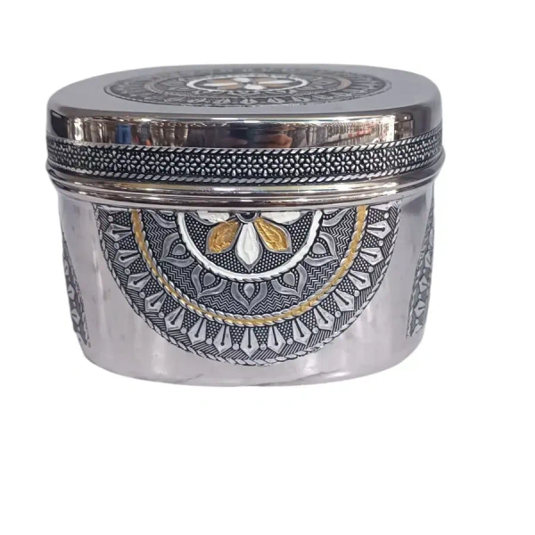 Stainless Steel Antique Square Dabba - Base Variant