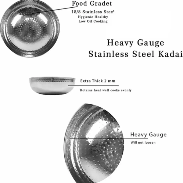 Stainless Steel Heavy Hammered Tasla Set Of 2 - Base Variant