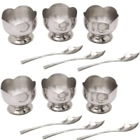 Stainless Steel Icecream Set With Spoon - Base Variant