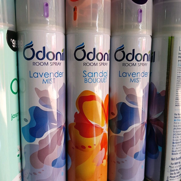 Odonil Room Spray in the "Sandal Bouquet" fragrance. Odonil is an Indian brand known for its air freshening products. 