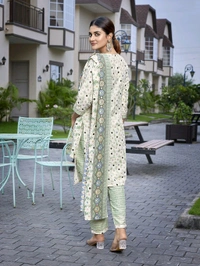Royal Export Women Cotton Blend Kurta Pant Dupatta Set - XL