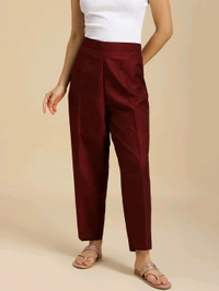 Mokosh MOKOSH Women Silk Blend Kurta Pant Dupatta Set - L, Rosewood