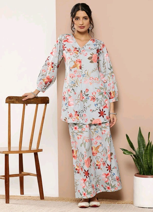 V Tradition Embroidered Kurta, Trouser/Pant & Dupatta Set - S
