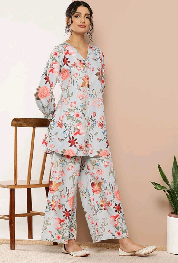 V Tradition Embroidered Kurta, Trouser/Pant & Dupatta Set - M