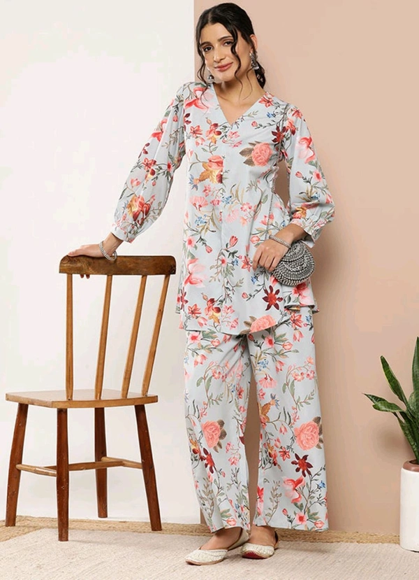 V Tradition Embroidered Kurta, Trouser/Pant & Dupatta Set - XXL