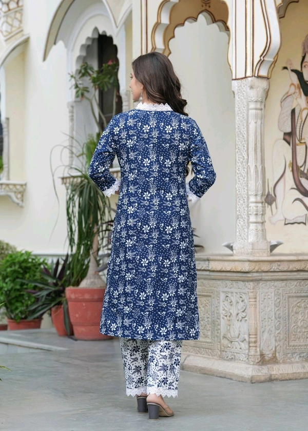HOPE Women's Pure Cotton Kurti Pant Dupatta Set - S