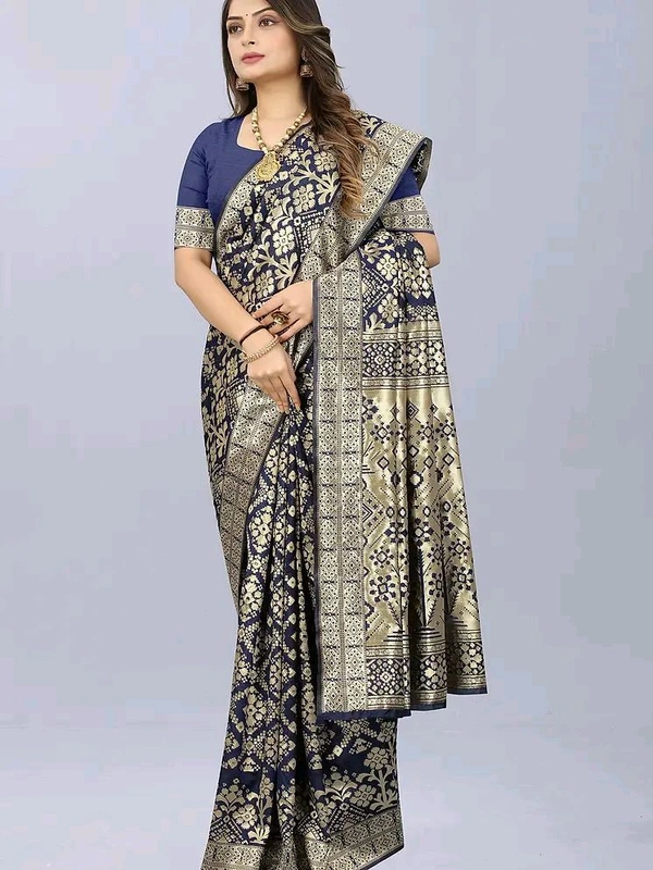 Banarasi Silk Saree With Blouse Piece  - Envy
