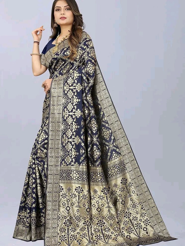 Banarasi Silk Saree With Blouse Piece  - Claret