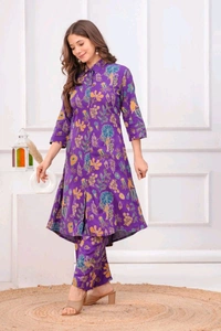 Devdham DEVDHAM 
Women Cotton Rayon Kurta Palazzo Set - XL