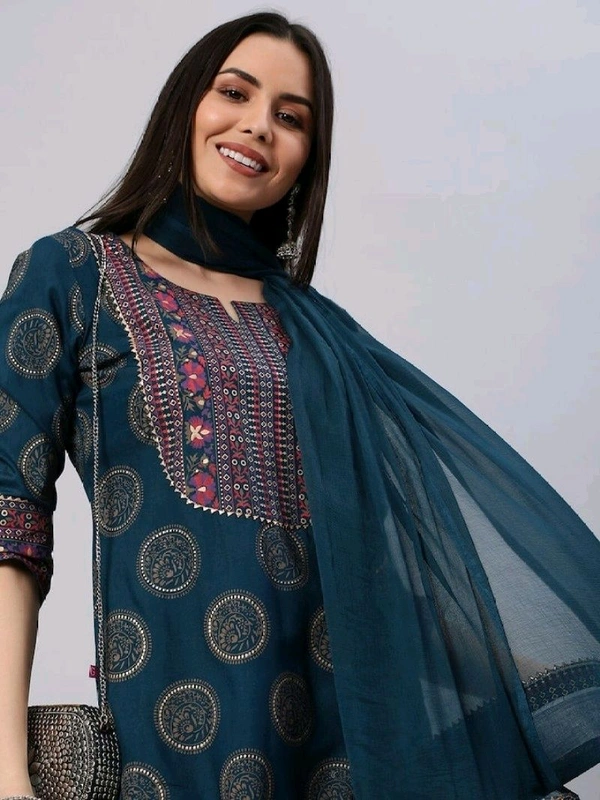 Lamba Creation Embellished Kurta, Trouser/Pant & Dupatta Set