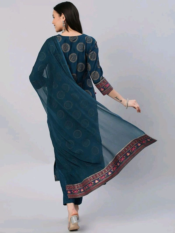 Lamba Creation Embellished Kurta, Trouser/Pant & Dupatta Set - XS
