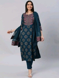 Lamba Creation Embellished Kurta, Trouser/Pant & Dupatta Set - XS