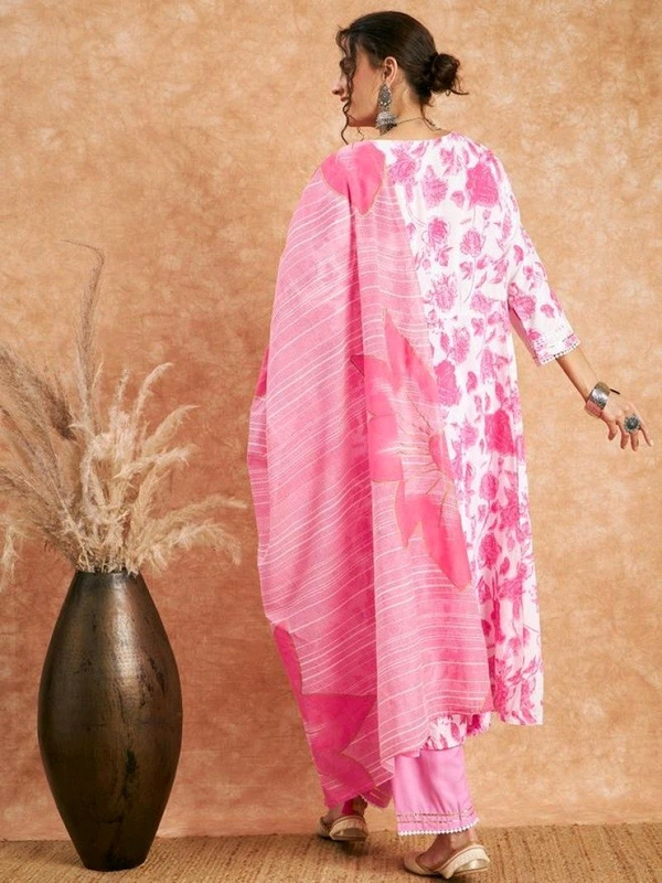 Kothotya Women Cotton Blend Kurta Pant Dupatta Set - XXL