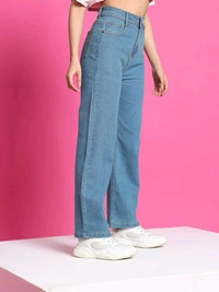 Denim Look DENIM LOOK Flared Women Blue Jeans - 34
