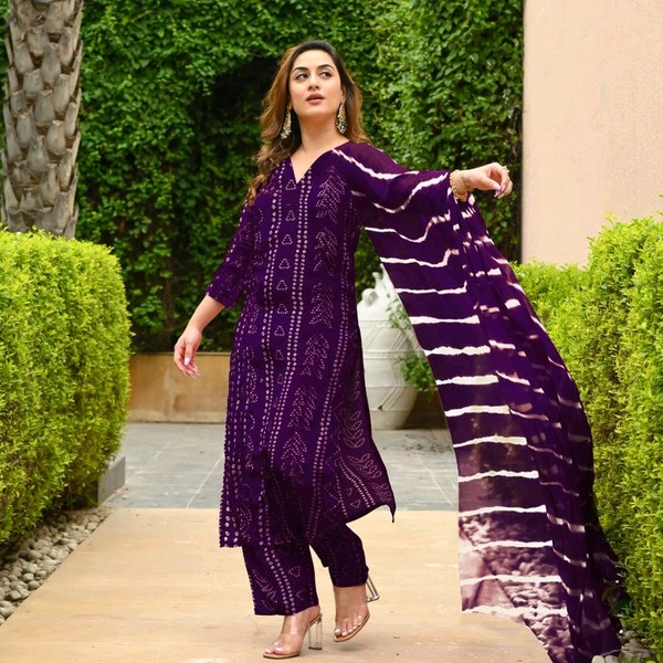 Gosriki 
Women Cotton Rayon Kurta Palazzo  - M