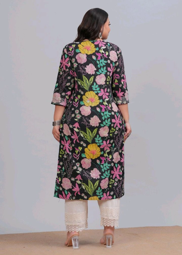 LABULY 
Women Embroidered Pure Cotton Straight Kurta  - 3XL